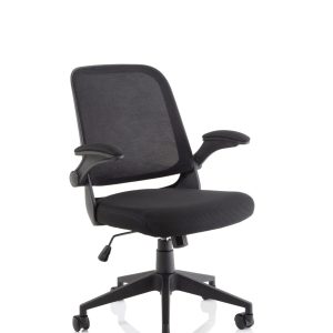 Crew Task Operator Mesh Chair With Folding Arms
