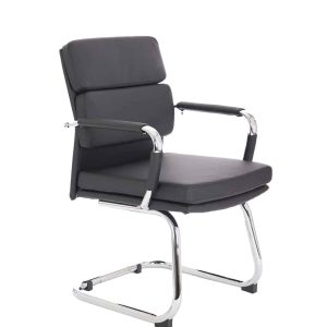 Advocate Medium Back Leather Visitor Office Chair with Arms