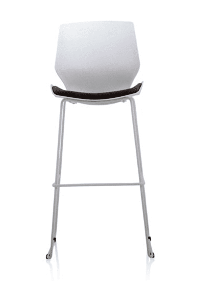 Florence White Frame Fabric Seat High Stool Chair - Image 2
