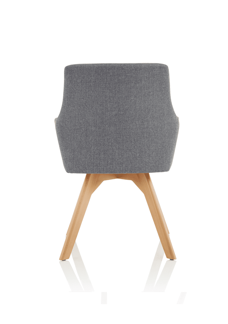 Carmen Grey Fabric Wooden Leg Visitor Chair - Image 6