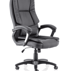 Dakota High Back Black Leather Executive Office Chair with Arms