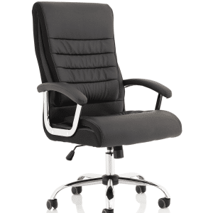 Dallas High Back Black Leather Executive Office Chair with Arms