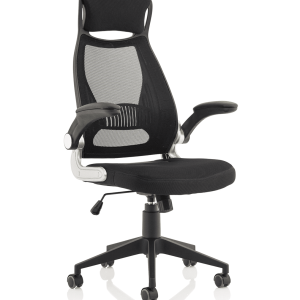Saturn High Mesh Back Black Executive Office Chair with Arms