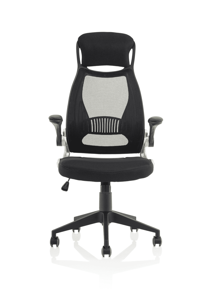 Saturn High Mesh Back Black Executive Office Chair with Arms - Image 2