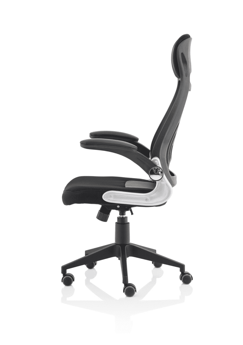 Saturn High Mesh Back Black Executive Office Chair with Arms - Image 4
