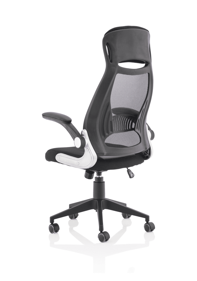 Saturn High Mesh Back Black Executive Office Chair with Arms - Image 5