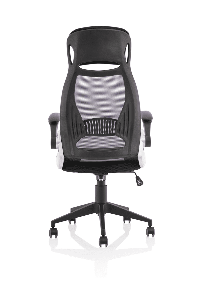Saturn High Mesh Back Black Executive Office Chair with Arms - Image 6