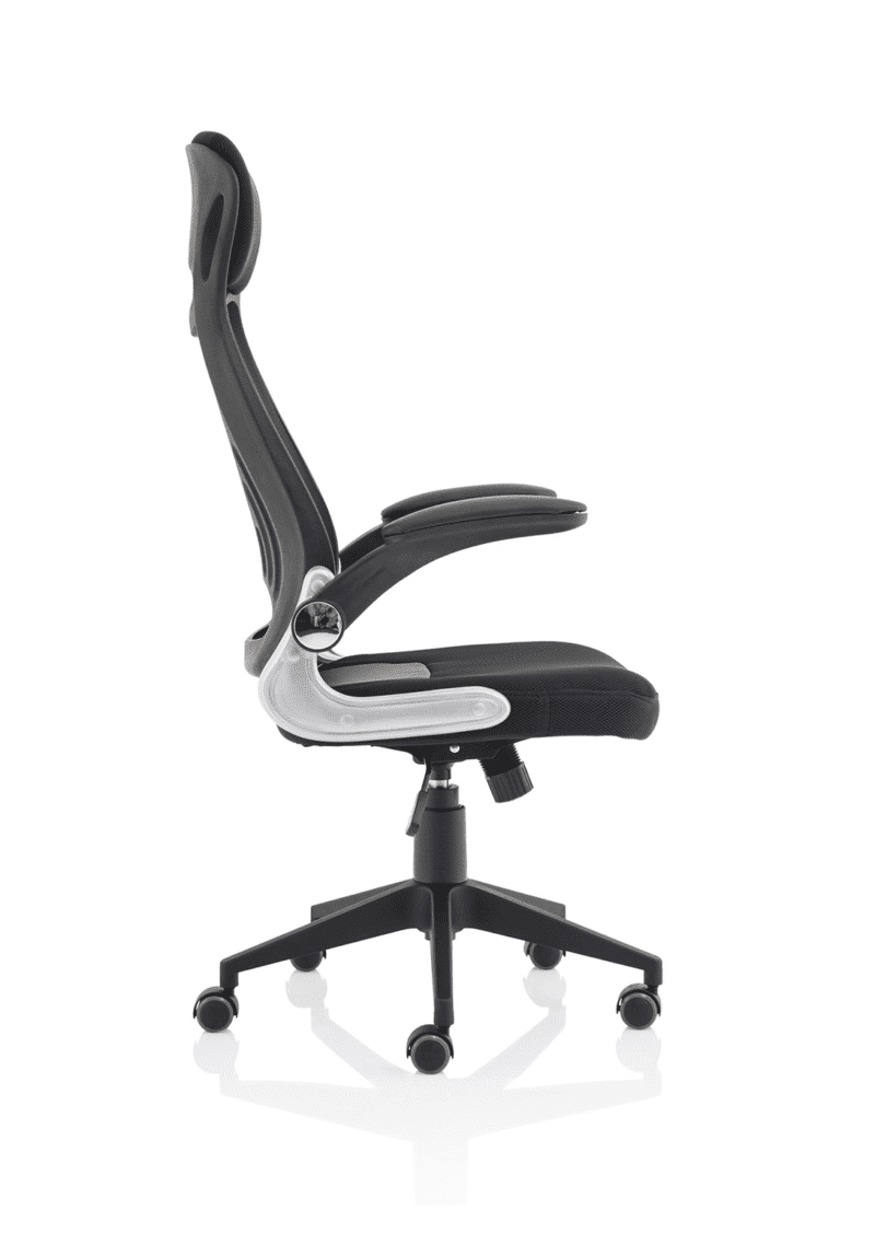 Saturn High Mesh Back Black Executive Office Chair with Arms - Image 7