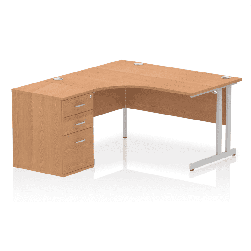 Impulse 1400mm Cantilever Left Crescent Desk Workstation - Image 10