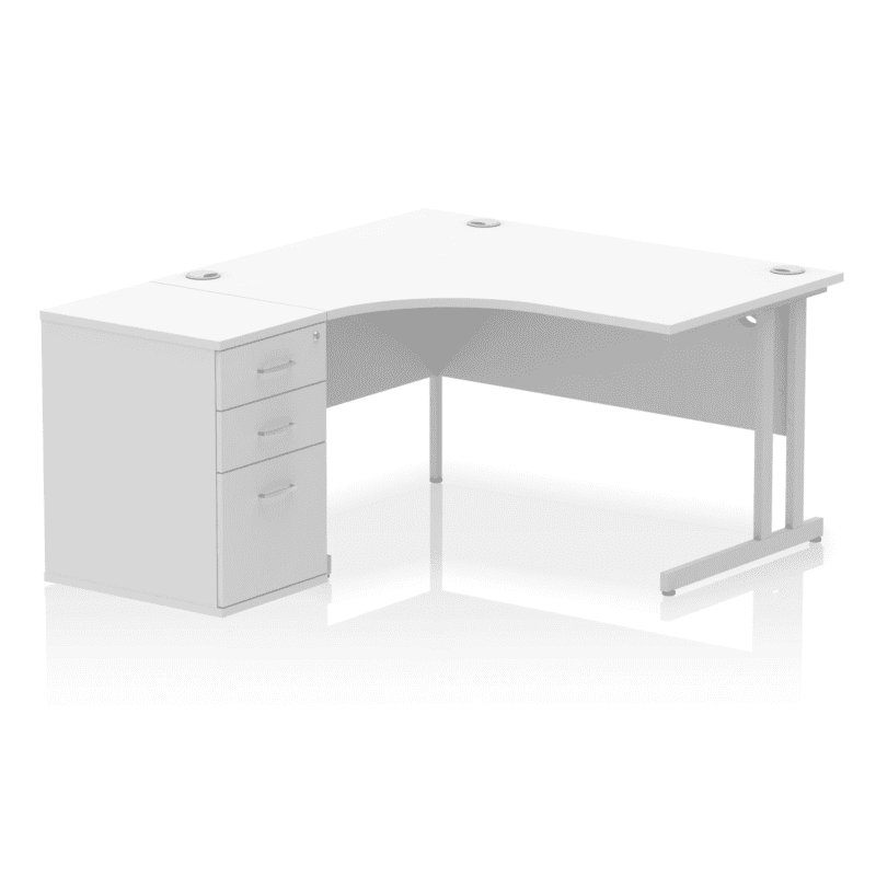 Impulse 1400mm Cantilever Left Crescent Desk Workstation - Image 16