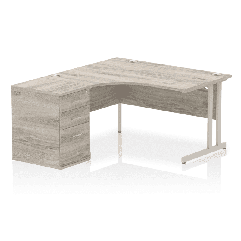Impulse 1400mm Cantilever Left Crescent Desk Workstation - Image 4
