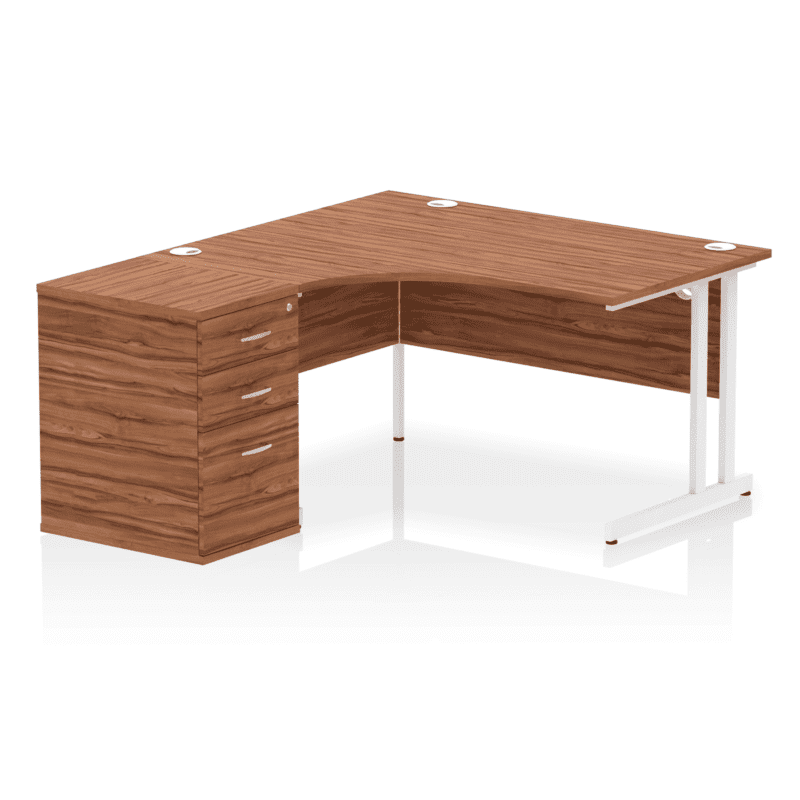 Impulse 1400mm Cantilever Left Crescent Desk Workstation - Image 14