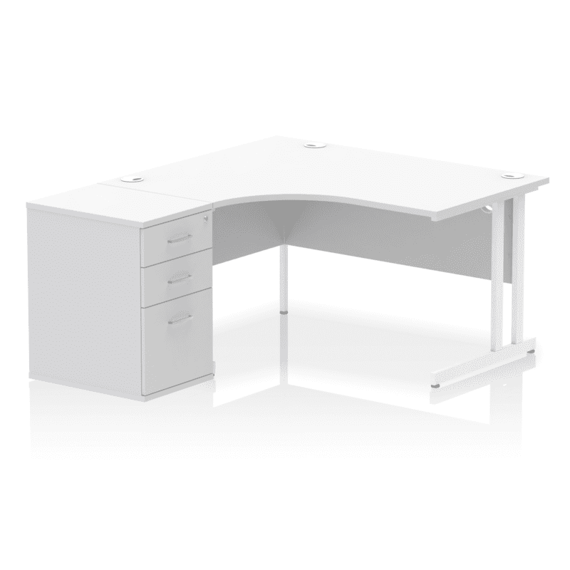 Impulse 1400mm Cantilever Left Crescent Desk Workstation - Image 17
