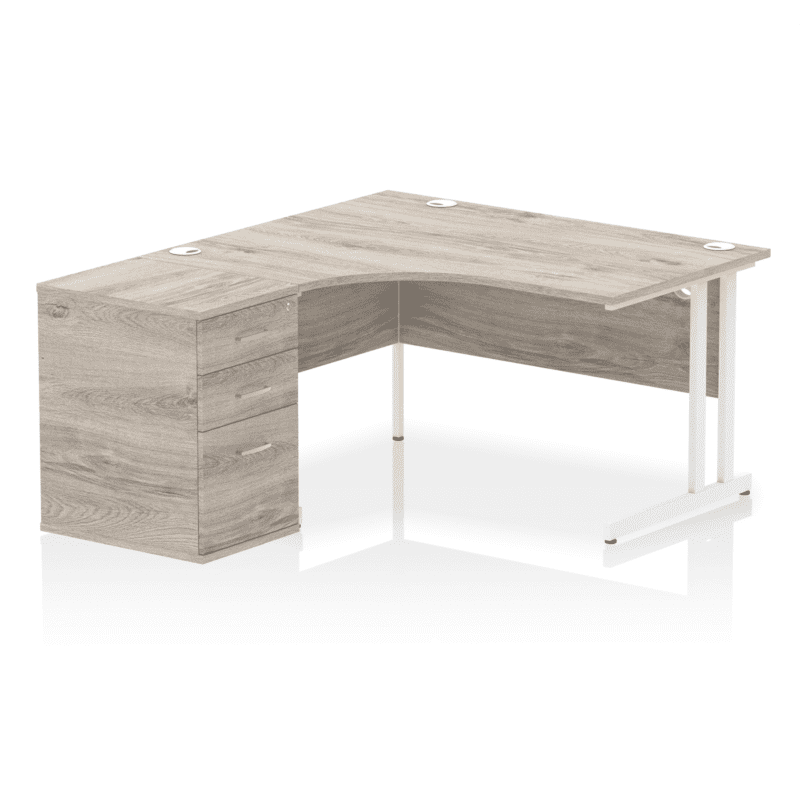 Impulse 1400mm Cantilever Left Crescent Desk Workstation - Image 5