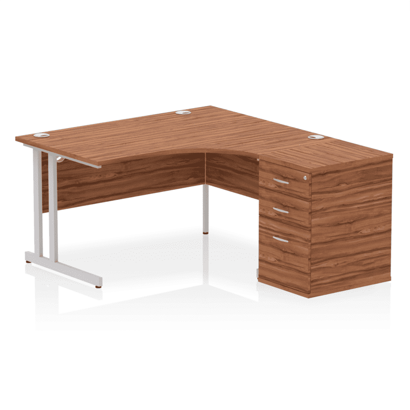 Impulse 1400mm Cantilever Right Crescent Desk Workstation - Image 25