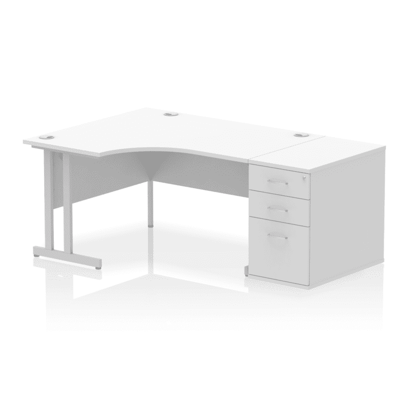 Impulse 1400mm Cantilever Left Crescent Desk Workstation - Image 37