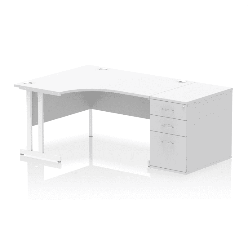 Impulse 1400mm Cantilever Left Crescent Desk Workstation - Image 38