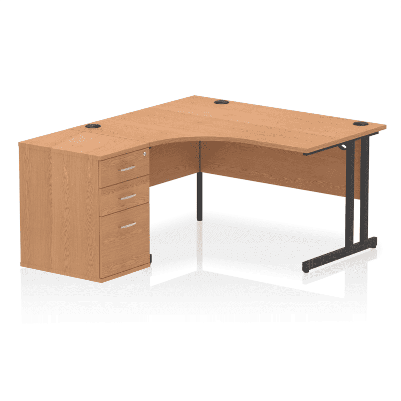 Impulse 1400mm Cantilever Left Crescent Desk Workstation - Image 12