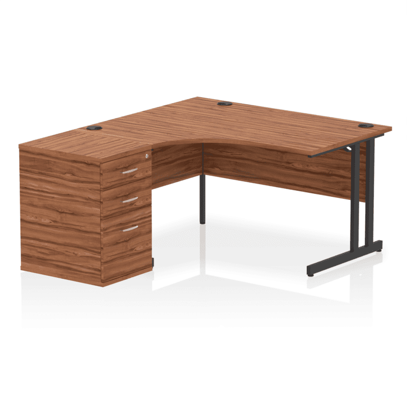 Impulse 1400mm Cantilever Left Crescent Desk Workstation - Image 15