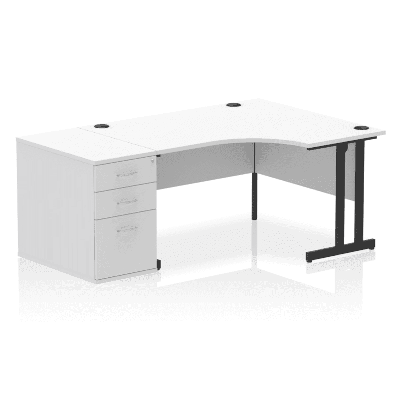 Impulse 1400mm Cantilever Right Crescent Desk Workstation - Image 34