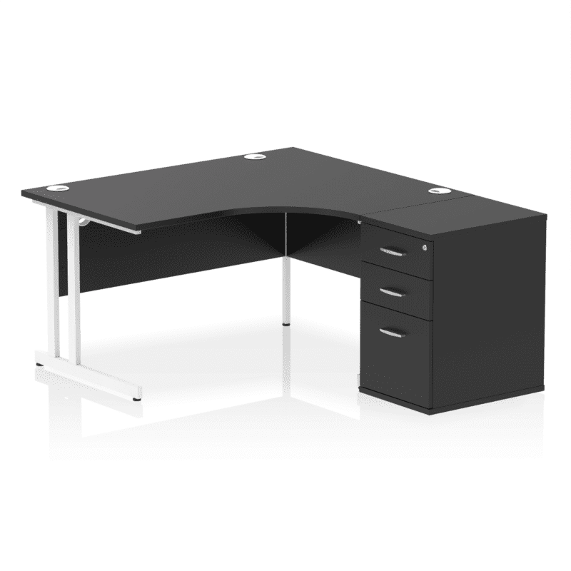 Impulse 1400mm Cantilever Right Crescent Desk Workstation - Image 37