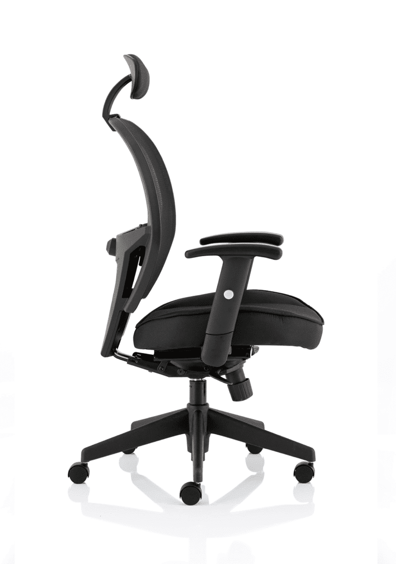 Denver High Mesh Back Black Task Operator Office Chair with Arms - Image 8