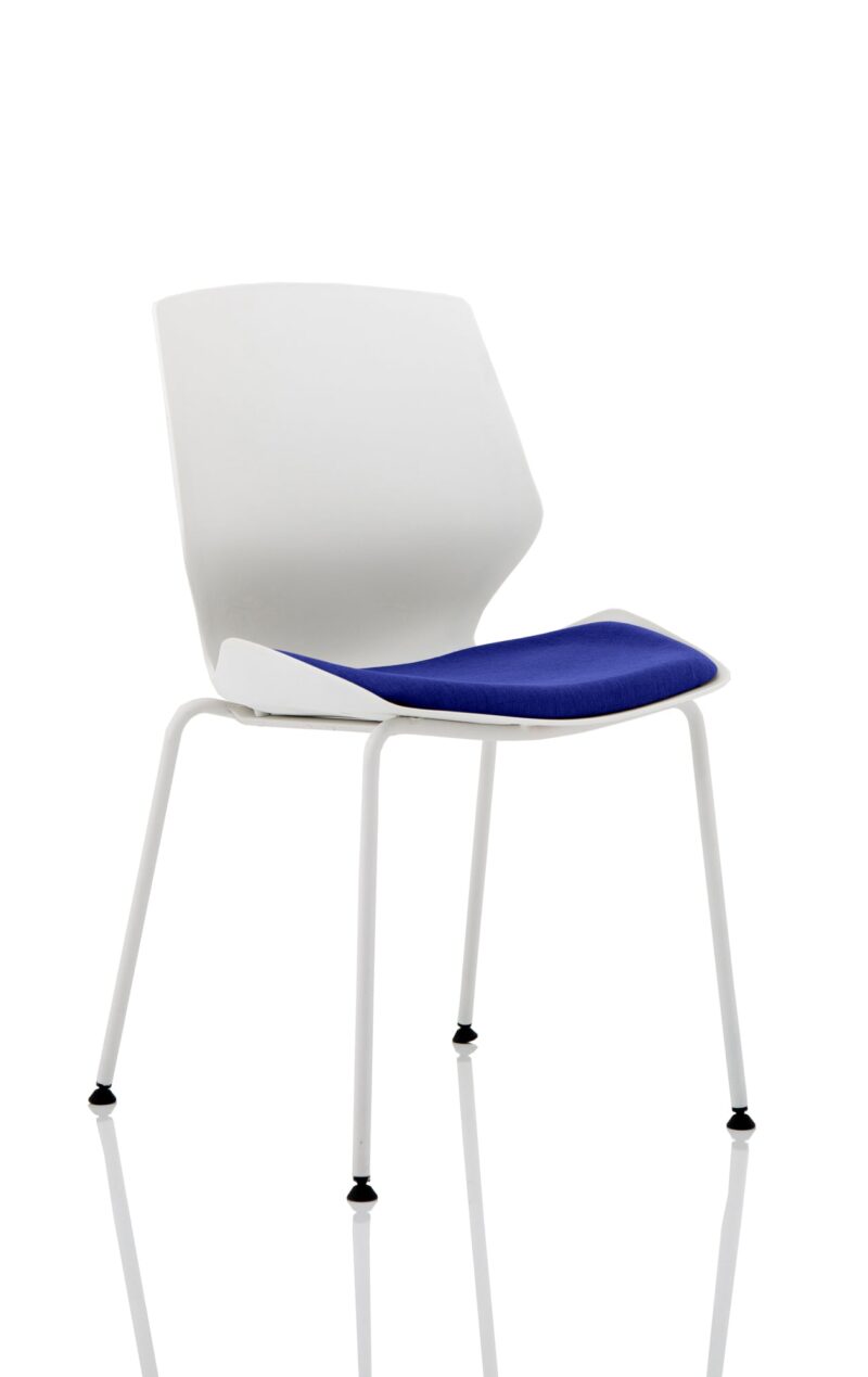 Florence White Frame Fabric Seat Visitor Chair - Image 7