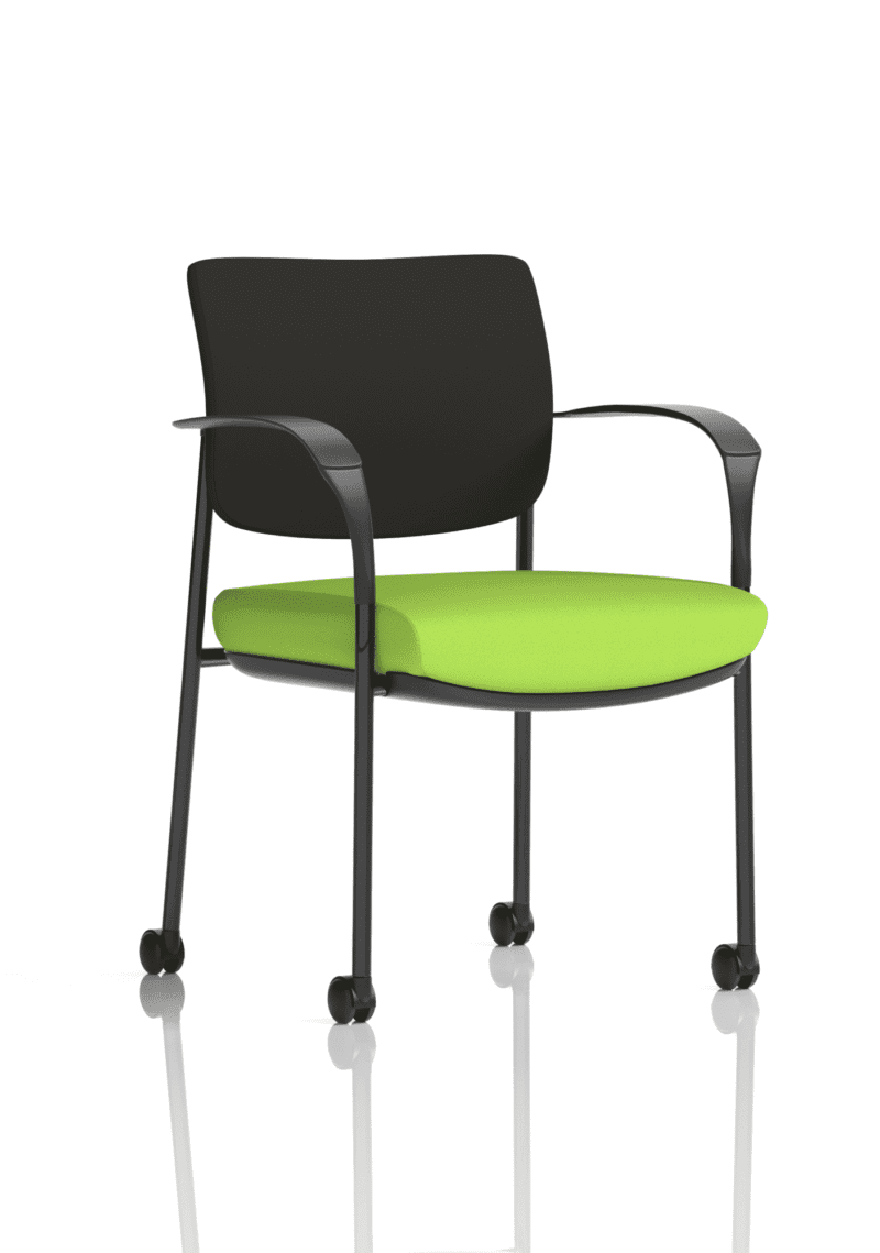 Brunswick Deluxe Medium Back Stacking Visitor Office Chair with Arms with Castors Bespoke - Image 4