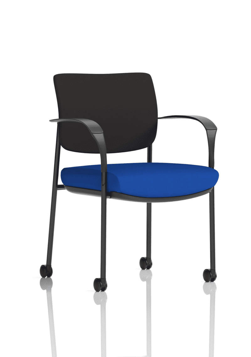 Brunswick Deluxe Medium Back Stacking Visitor Office Chair with Arms with Castors Bespoke - Image 6