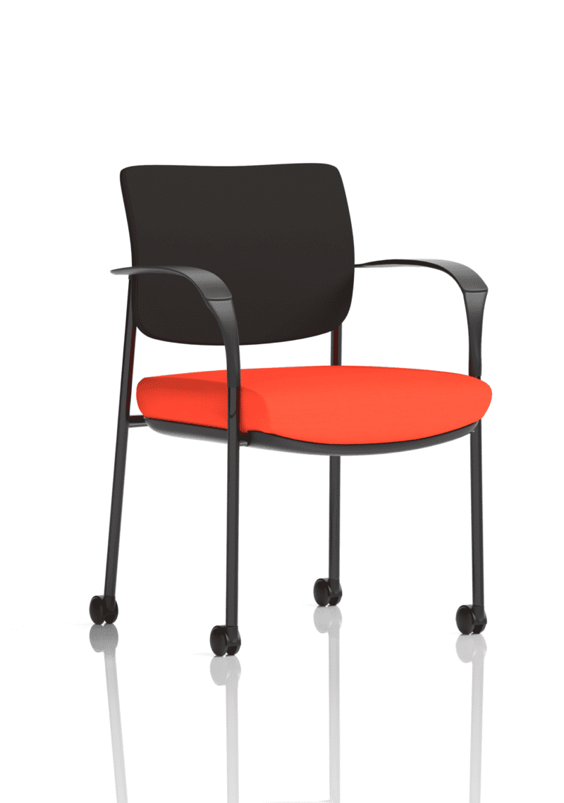 Brunswick Deluxe Medium Back Stacking Visitor Office Chair with Arms with Castors Bespoke - Image 7