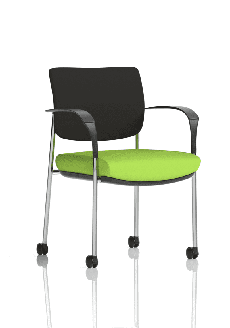 Brunswick Deluxe Medium Back Stacking Visitor Office Chair with Arms with Castors Bespoke - Image 12