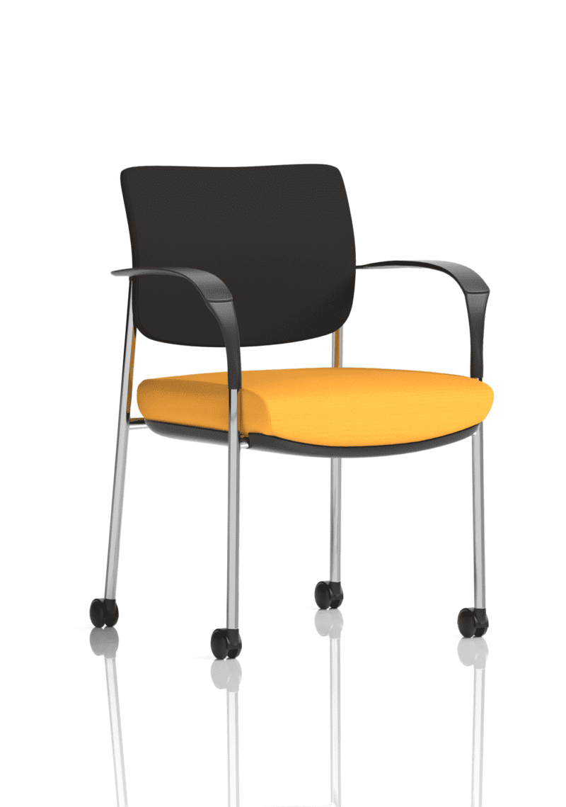 Brunswick Deluxe Medium Back Stacking Visitor Office Chair with Arms with Castors Bespoke - Image 13