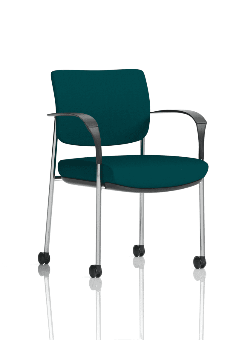 Brunswick Deluxe Medium Back Stacking Visitor Office Chair with Arms with Castors Bespoke - Image 27