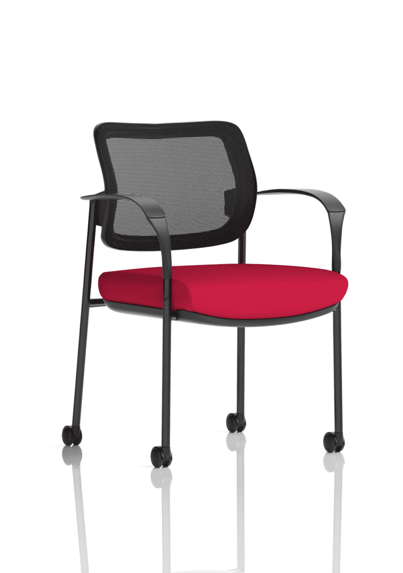 Brunswick Deluxe Medium Back Stacking Visitor Office Chair with Arms with Castors Bespoke - Image 33