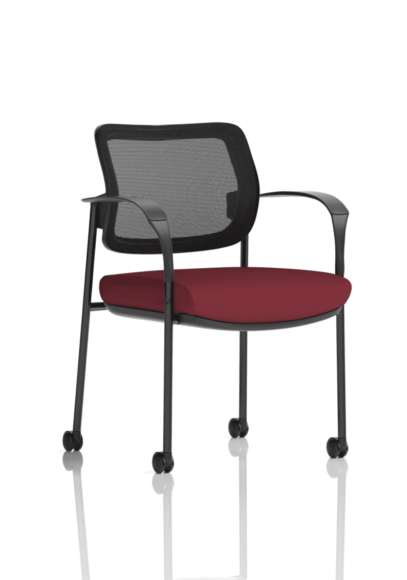 Brunswick Deluxe Medium Back Stacking Visitor Office Chair with Arms with Castors Bespoke - Image 34