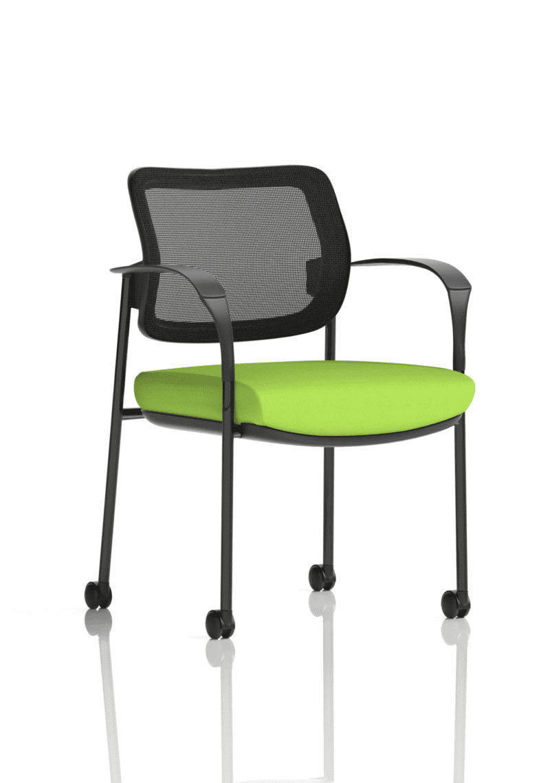 Brunswick Deluxe Medium Back Stacking Visitor Office Chair with Arms with Castors Bespoke - Image 36