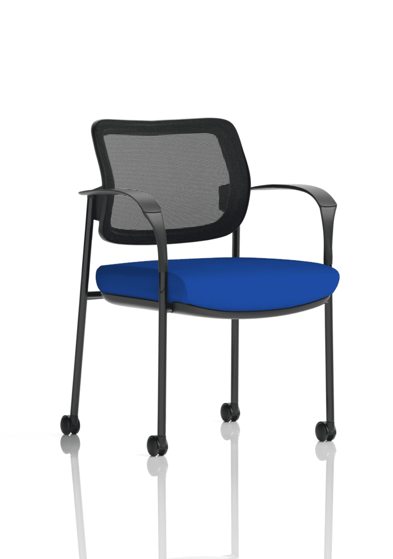 Brunswick Deluxe Medium Back Stacking Visitor Office Chair with Arms with Castors Bespoke - Image 38
