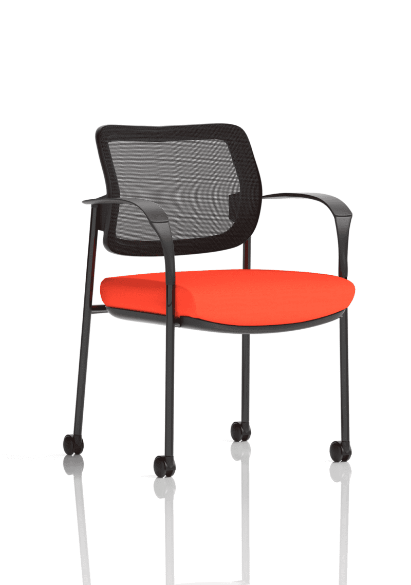 Brunswick Deluxe Medium Back Stacking Visitor Office Chair with Arms with Castors Bespoke - Image 39