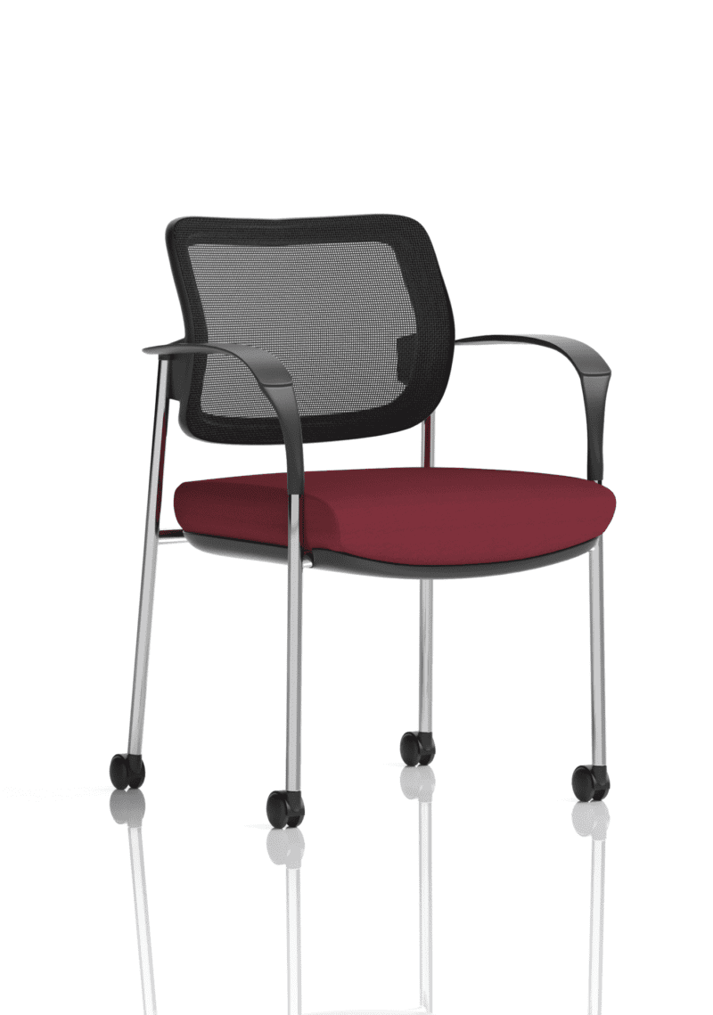 Brunswick Deluxe Medium Back Stacking Visitor Office Chair with Arms with Castors Bespoke - Image 42