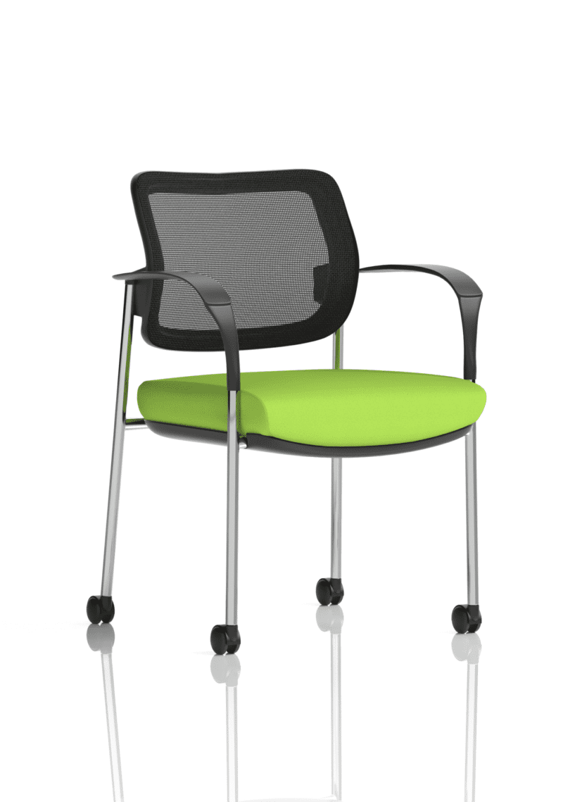Brunswick Deluxe Medium Back Stacking Visitor Office Chair with Arms with Castors Bespoke - Image 44