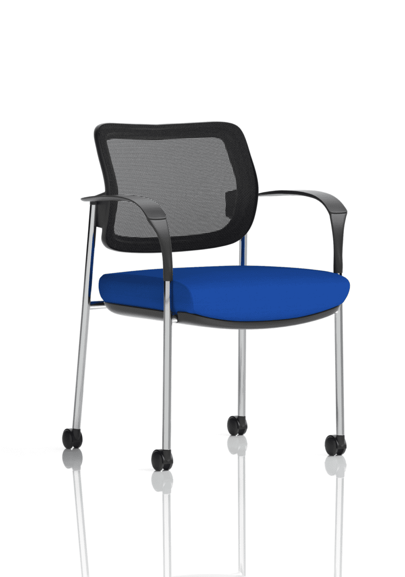 Brunswick Deluxe Medium Back Stacking Visitor Office Chair with Arms with Castors Bespoke - Image 46