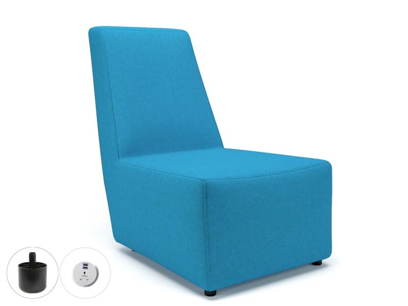 Pella 65cm Wide Chair in Camira Era Fabric with Socket - Image 4