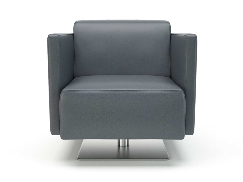 Napa Slim Arm 75cm Wide Swivel Armchair in Cristina Marrone Ultima Faux Leather - Image 2