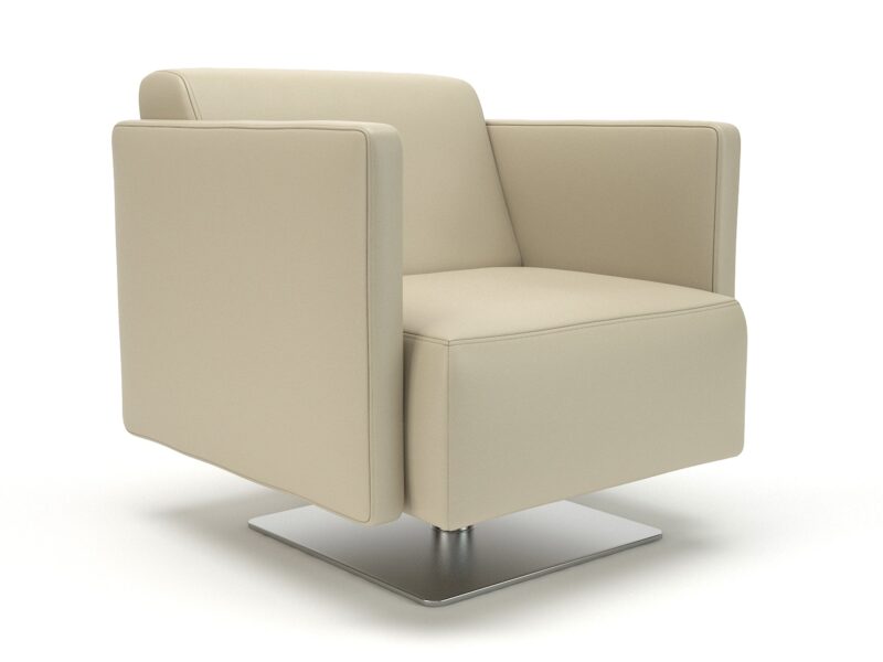 Napa Slim Arm 75cm Wide Swivel Armchair in Cristina Marrone Ultima Faux Leather - Image 4