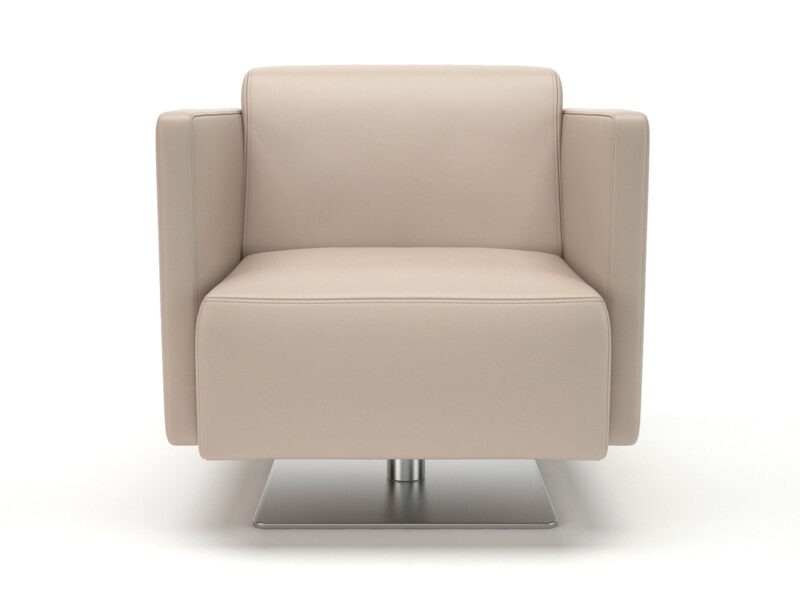 Napa Slim Arm 75cm Wide Swivel Armchair in Cristina Marrone Ultima Faux Leather - Image 17