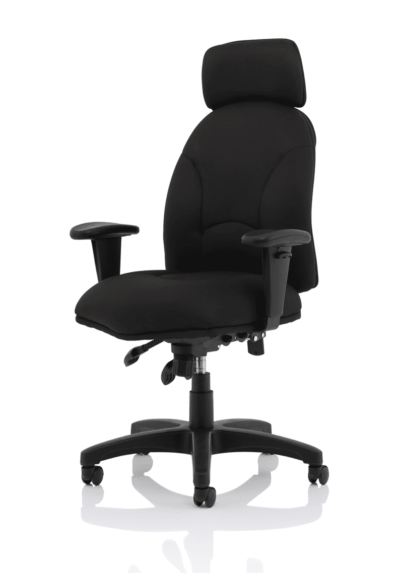 Jet High Back Black Fabric Task Operator Office Chair - Image 3