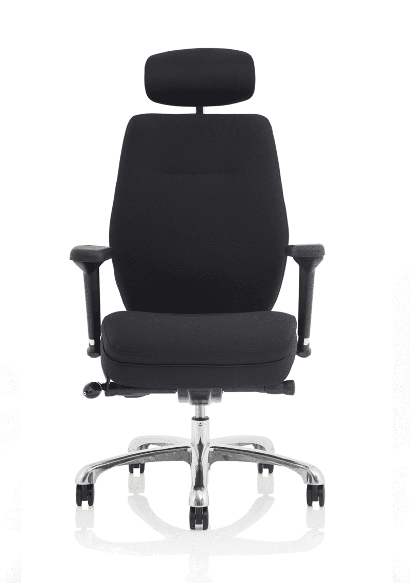 Domino High Back Black Posture Chair with Arms and Headrest - Image 10