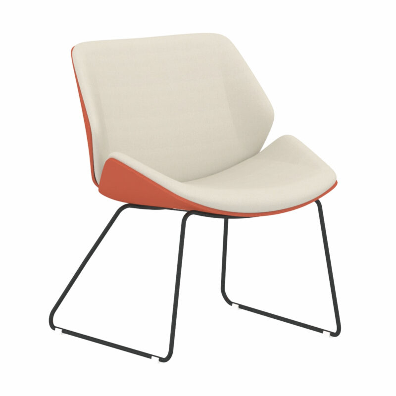 Cascara Chair with Upholstered Shell & Sled Base - Image 2