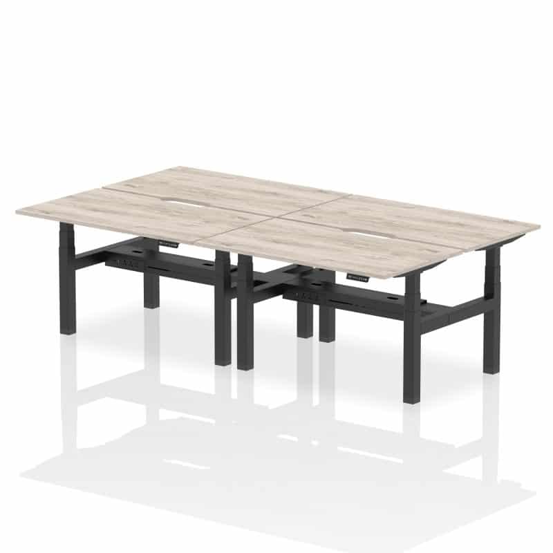 Air Back-to-Back Scalloped Edge Height Adjustable Bench Desk - 4 Person - Image 22