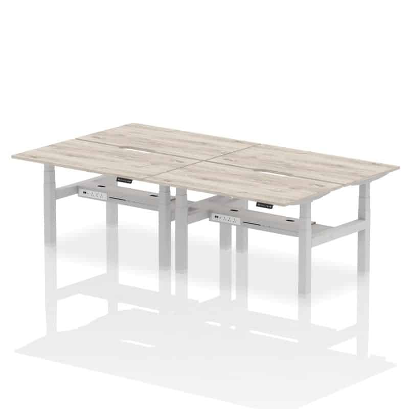 Air Back-to-Back Scalloped Edge Height Adjustable Bench Desk - 4 Person - Image 23